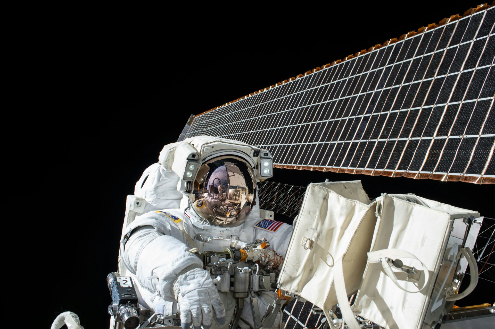 Astronaut floating in space